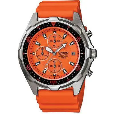 100M Water-Resistant Chronograph Watch – Orange Accents 1