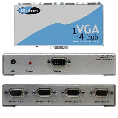 1X4 Vga Amplified Hub For Long-Distance Signal Extension 1