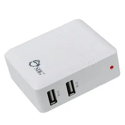 4.2A Dual-Port Usb Wall Charger – White Design With Fast Charging 1