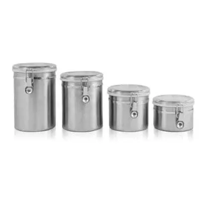 4-Piece Stainless Steel Canister Storage Set 1