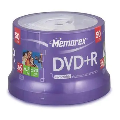 50-Pack Dvd-R 4.7Gb Discs – 16X Speed, High-Performance Spindle Media 1