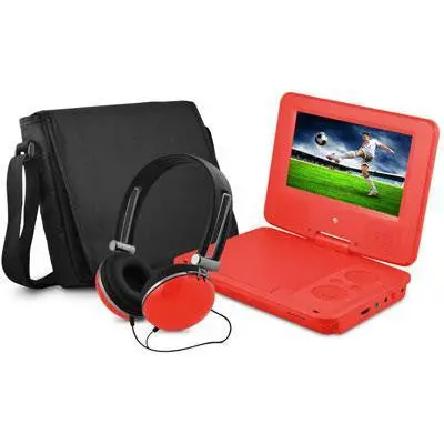 7-Inch Dvd Player Bundle – Red Edition 1