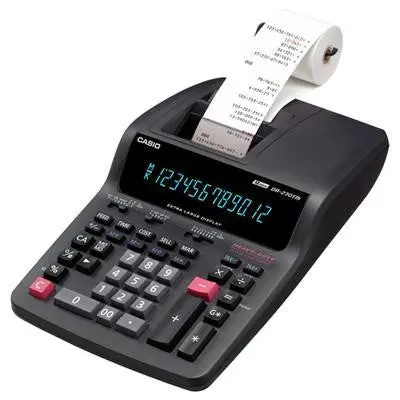 Black Desktop Printing Calculator With Paper Roll 1