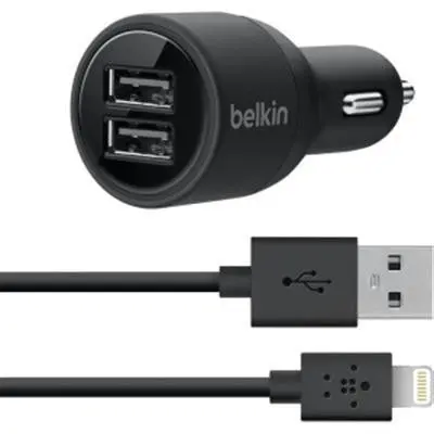 Black Dual Usb Car Charger With Fast Charging 1
