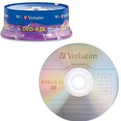 Branded Dvd+R Dl 8.5Gb Discs – 8X Speed, 15-Pack Retail Bundle 1