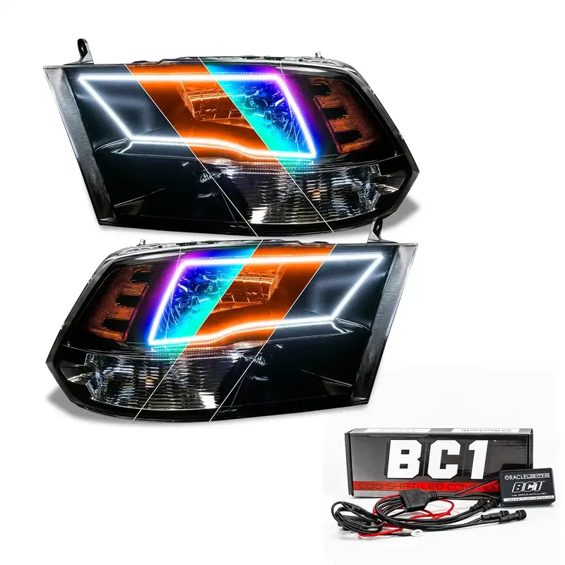 Oracle Lighting Colorshift Halo Headlights – Pre-Assembled With Switchback Function, Black Housing 1