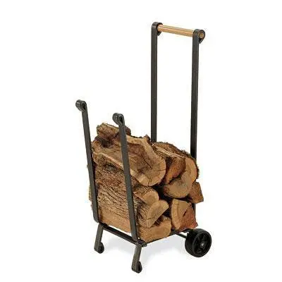 Pilgrim Forged Iron Garden Cart – Rustic Wooden Wheel Design 1