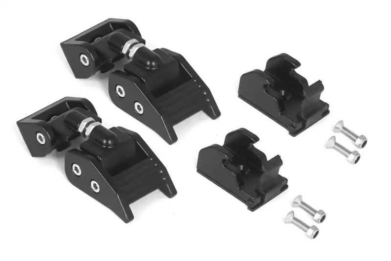 Rugged Ridge Hood Catch Kit – Black Anodized Aluminum, Fits 1997–2006 Jeep Wrangler Tj 1