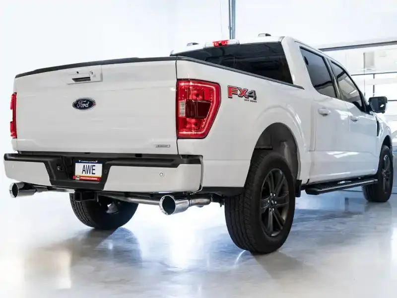 Awe Tuning Dual Split Rear Exhaust For 2021+ Ford F-150 – Chrome Silver Tips (0Fg) 1