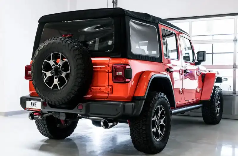 Awe Tuning Tread Edition Axle-Back Exhaust – Dual Tips With Chrome Silver Finish For Jeep Wrangler Jl/Jlu (2018+) 1