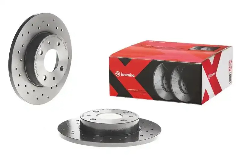 Brembo Premium Rear Brake Rotors For Subaru Impreza, Wrx, And Sti (2008–2017) – Cross-Drilled & Uv-Coated 1