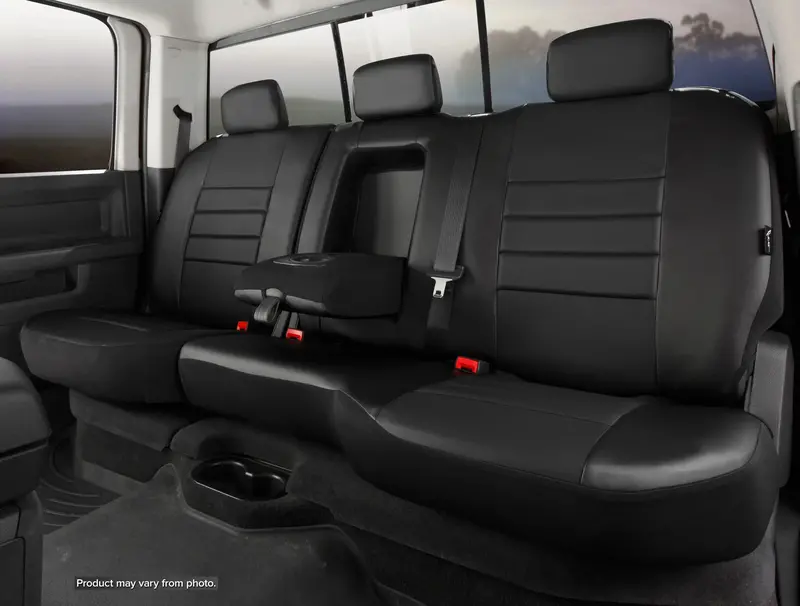 Fia Sl67-61 Leatherette Front Seat Covers – Black/Black With Red Stitching, Sl60 Series 1