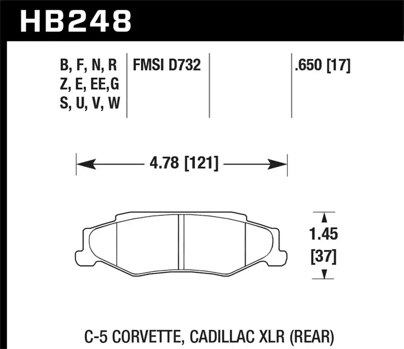 Hawk Performance Blue Brake Pads – Hb248E.650, 9012 Size, 0.650" Thickness 1
