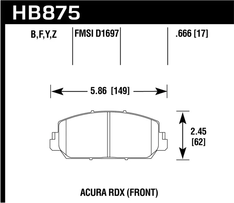 Hawk Performance Dtc-60 Street/Drag Disc Brake Pads (Hb875G.666) 1