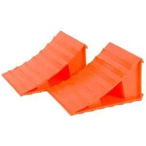 Husky Towing Bright Orange Plastic Wheel Chock Set (2-Pack) 1