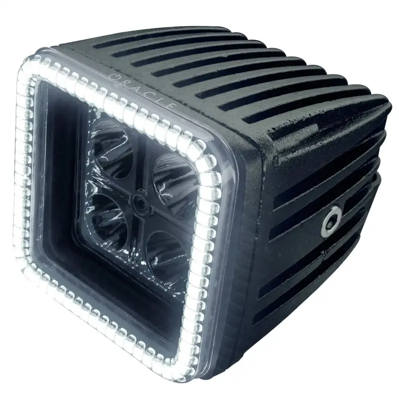 Oracle Lighting 5777-001 3" Square Led Spotlight – 20W Off-Road Light With White Halo Accent 1
