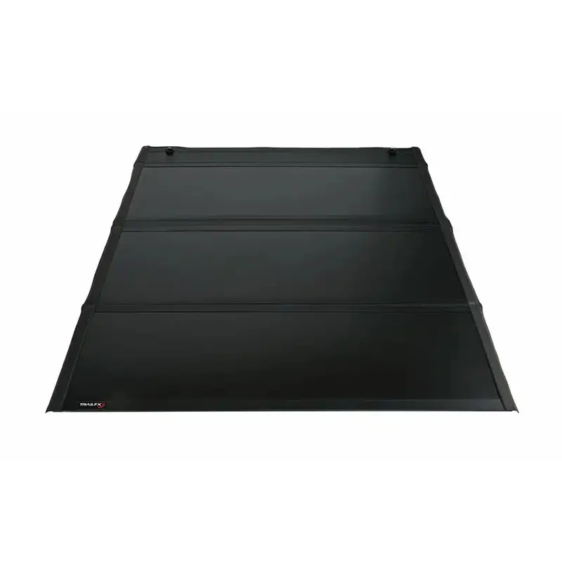 Trailfx Tfx5709 Tri-Fold Hard Tonneau Cover – Lockable Black Aluminum With Carpeted Underside Panels 1